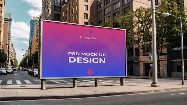 Billboard Outdoor Stand Duży baner PSD Mockup Design