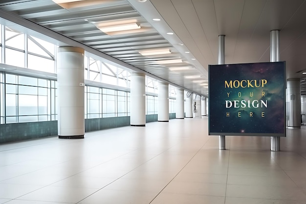 PSD Плакат рекламного щита в аэропорту mockup psd