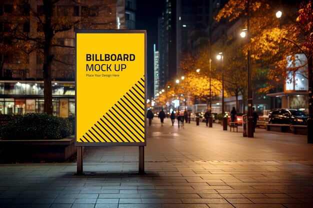 Billboard poster mockup in street