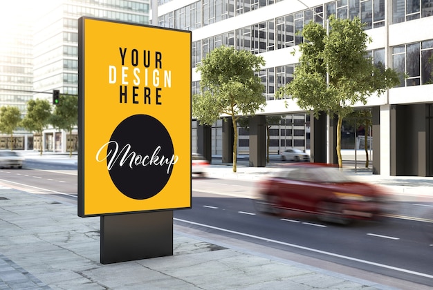 Billboard reklamowy makiety na ulicy