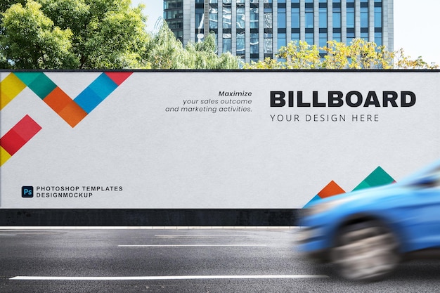 PSD billboard reklamuje różnorodne projekty, w tym billboardy billboardy i billboardy