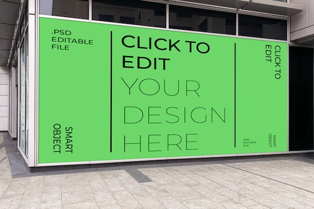 Billboard sidewalk mockup edificio dell'ufficio