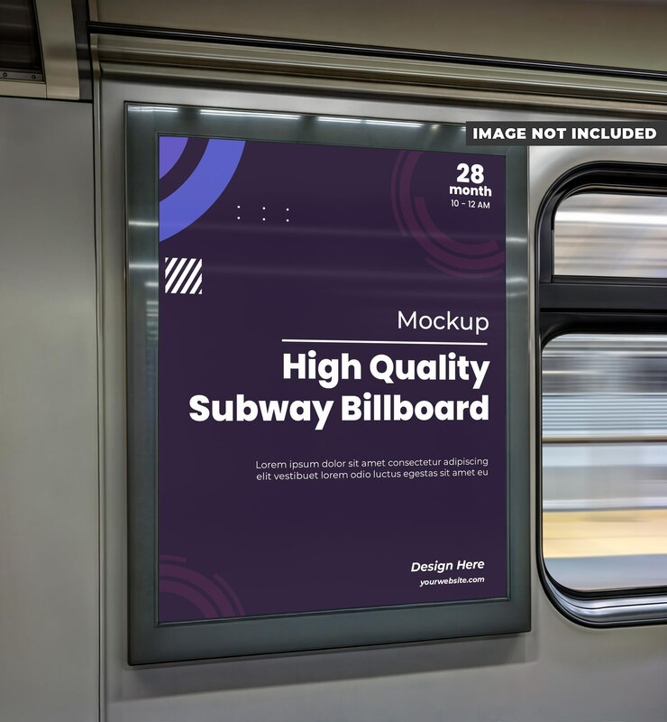 PSD billboard subway mockup