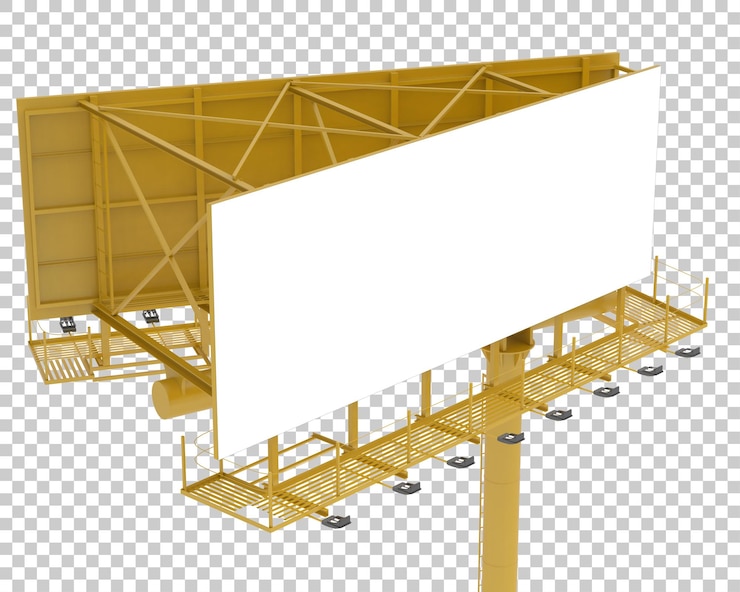 PSD рекламный щит на прозрачном фоне 3d-рендеринг иллюстрации