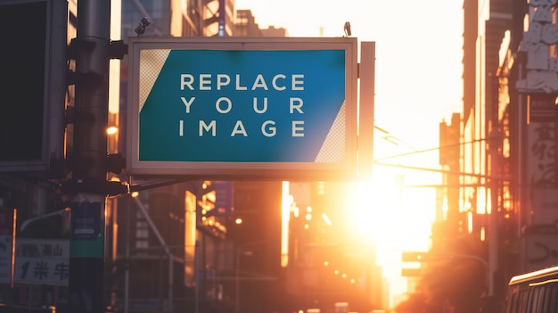 PSD billboard urban street mockup