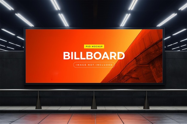 Billboard W Makiecie Podziemnej ściany Metra W Stylu Neonowym