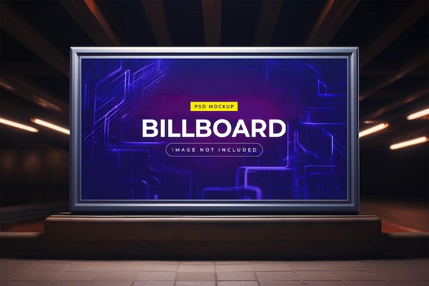 Billboard W Makiecie Podziemnej ściany Metra W Stylu Neonowym