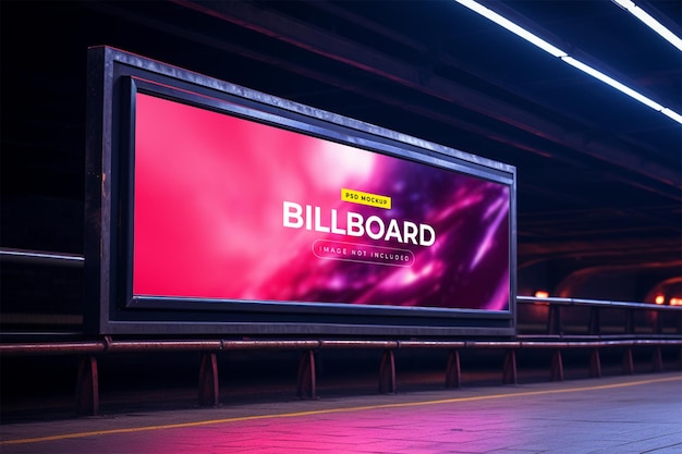 Billboard W Makiecie Podziemnej ściany Metra W Stylu Neonowym