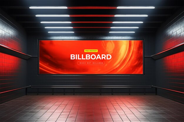 Billboard W Makiecie Podziemnej ściany Metra W Stylu Neonowym