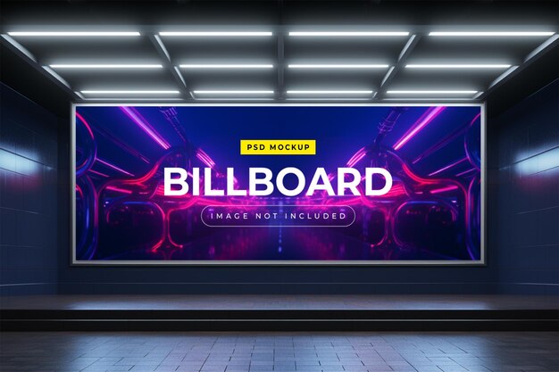 Billboard W Makiecie Podziemnej ściany Metra W Stylu Neonowym