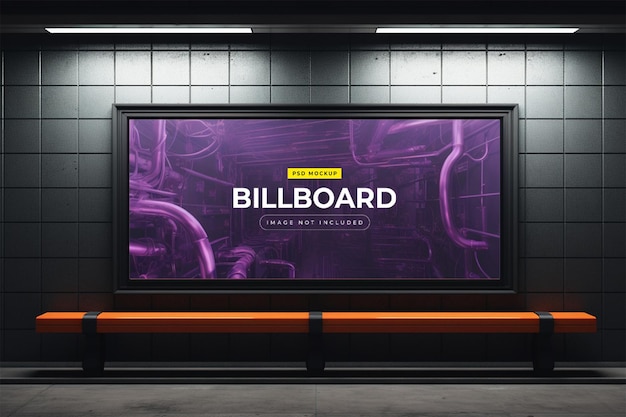 Billboard W Makiecie Podziemnej ściany Metra W Stylu Neonowym