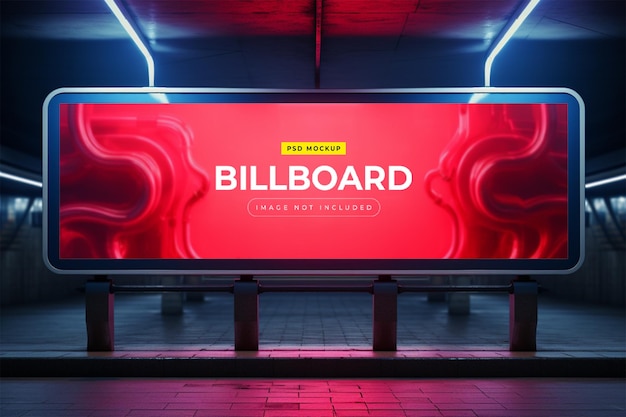 Billboard W Makiecie Podziemnej ściany Metra W Stylu Neonowym