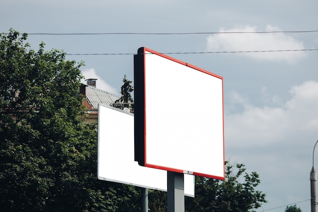 Billboard with blank surface for advertising