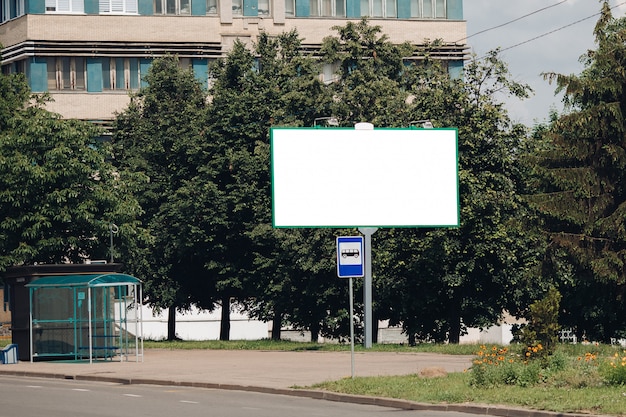 Billboard with blank surface for advertising