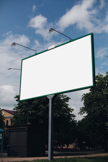 PSD billboard with blank surface for advertising