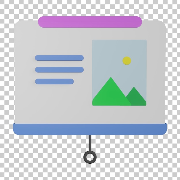 Billedpræsentation 3D gengivelse illustration