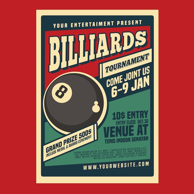 PSD billiard tournamet flyer