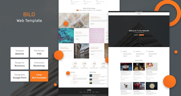 PSD bilo services and marketing web template