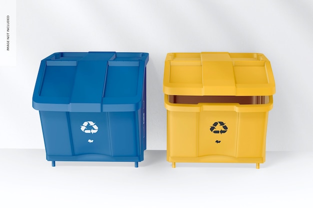 PSD bin kit with lid mockup, front view