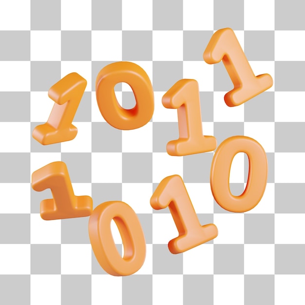 Binært 3D-ikon for data