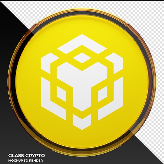 Binance Coin BNB Glas Crypto Coin 3D Illustratie