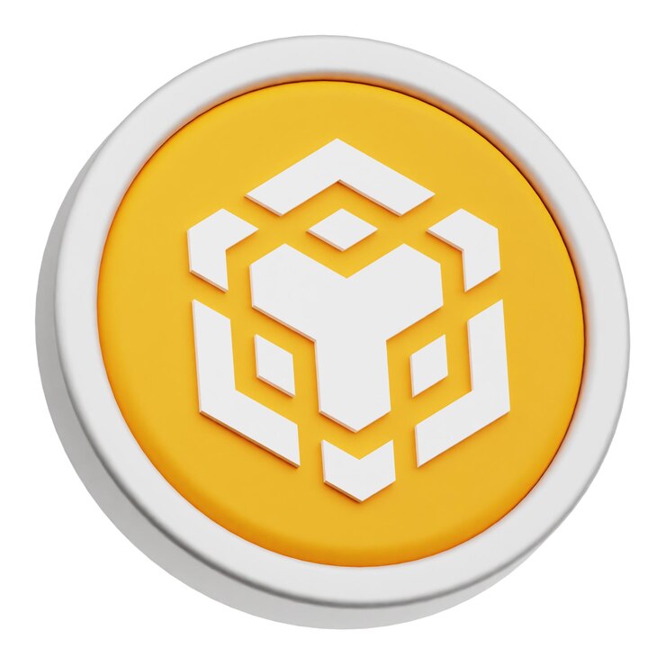 PSD binance crypto coin 3d icon isolated on the white background