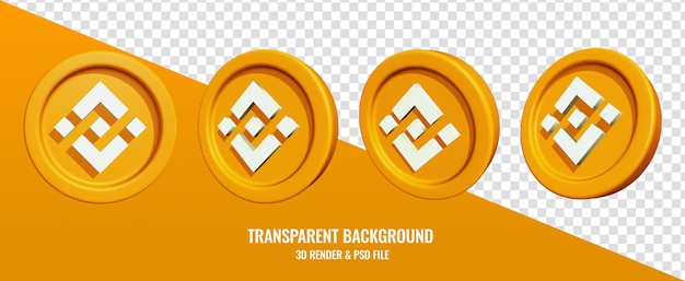 3d 렌더링이 있는 Binance 아이콘