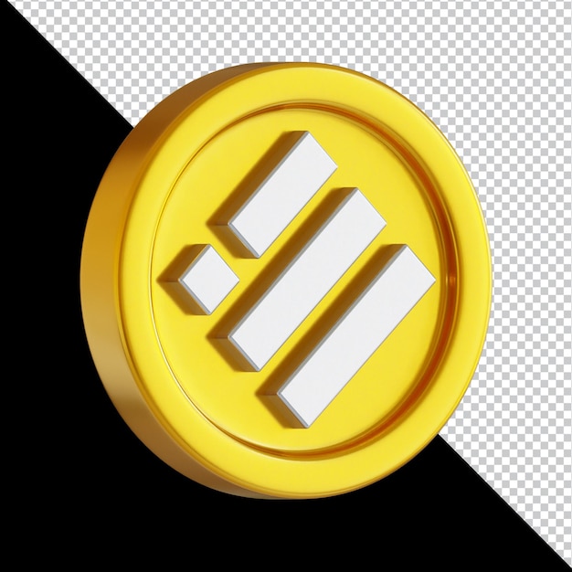 PSD binance usd busd cryptocurrency coin 3d rendering illustration