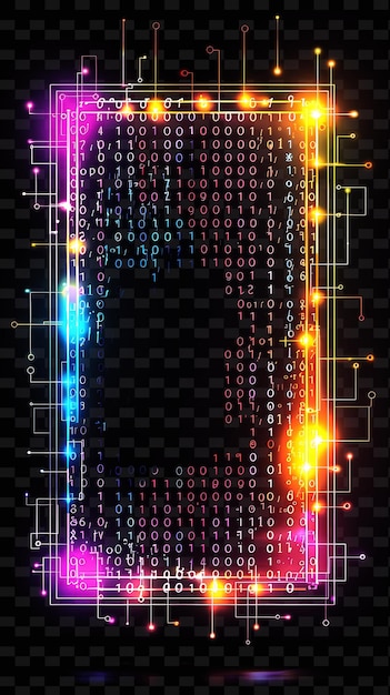 PSD バイナリー・コード・サインボード (binary code signboard) はテクノロジーにインスパイアされた y2k 形状のクリエイティブなサインボードの装飾です