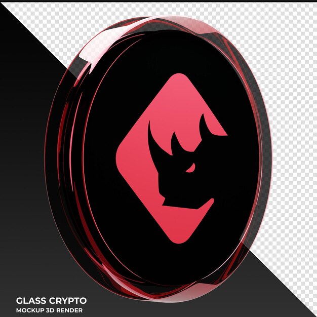 BinaryX BNX szklana moneta kryptograficzna ilustracja 3D