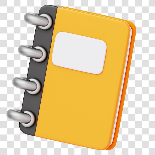 PSD binder book 3d icon rendering isolated transparent background