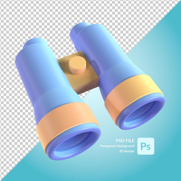 PSD rendering di illustrazioni 3d binoculari