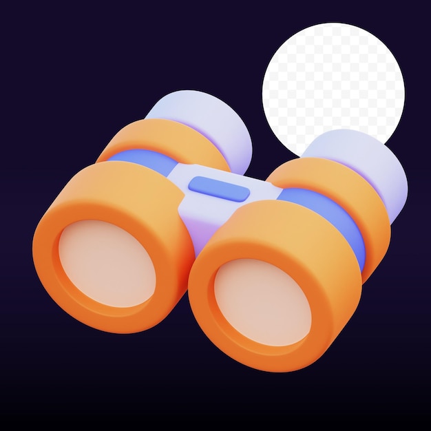 PSD binocular 3d illustration