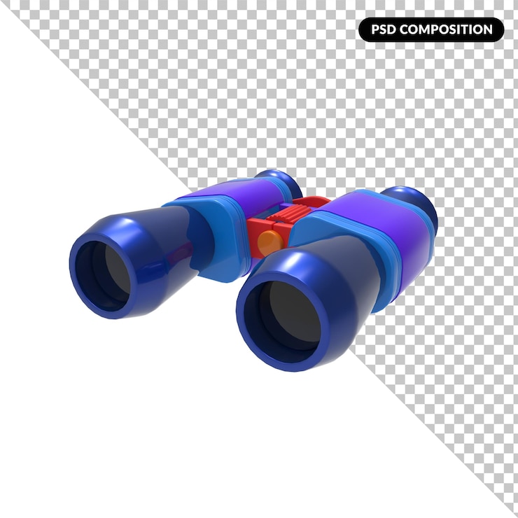 PSD бинокулярный изолированный 3d-рендеринг