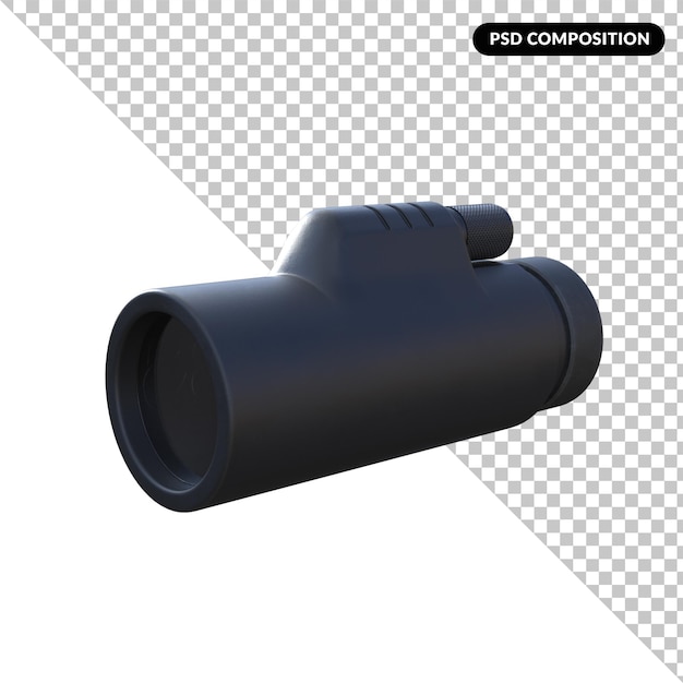 Binocolo isolato rendering 3d