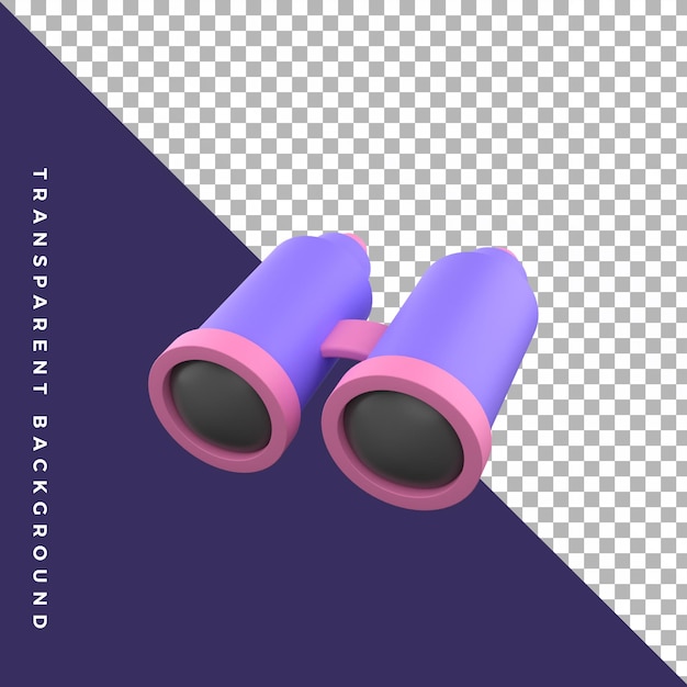 Binoculars telescope object icon 3d illustration isolated