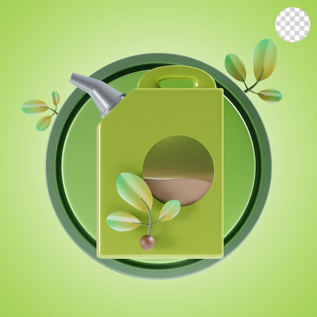 PSD illustrazione dell'icona 3d del biocarburante