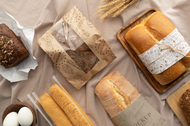 Bio opakowanie chleba w prawdziwym kontekście makieta