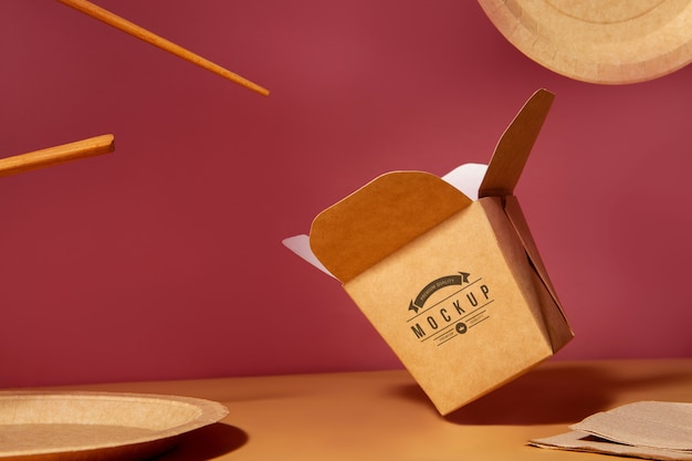 PSD biodegradable and eco-friendly dinnerware mock-up