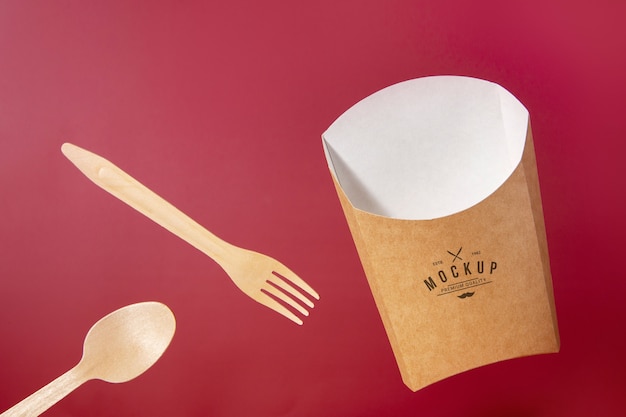 PSD biodegradable and eco-friendly dinnerware mock-up