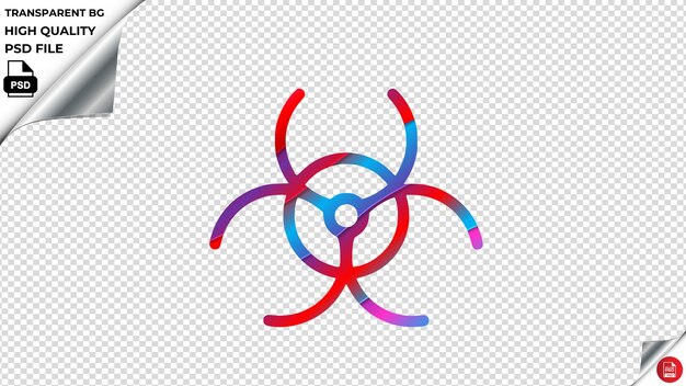 PSD biohazard design2 iconica vettoriale rosso blu viola nastro psd trasparente