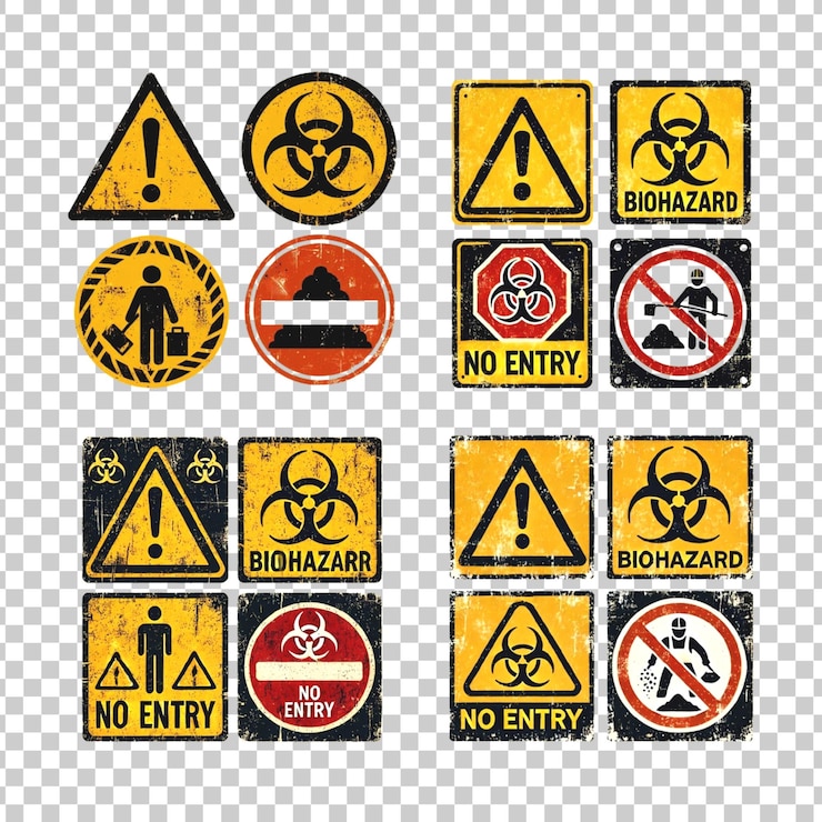 PSD biohazard warning signs collection