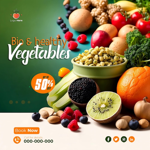 PSD biologische en gezonde biologische groene en verse groenten