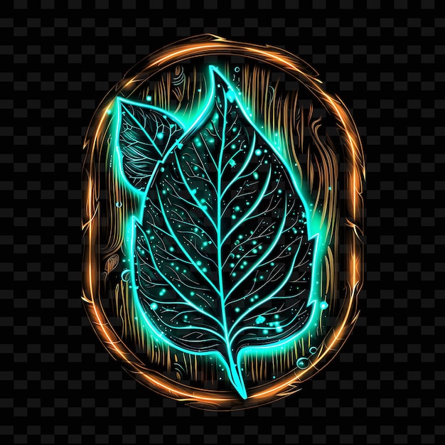 PSD bioluminescent bord met een bladvormig bord natuurlijk houten y2k vorm creatief borddecor