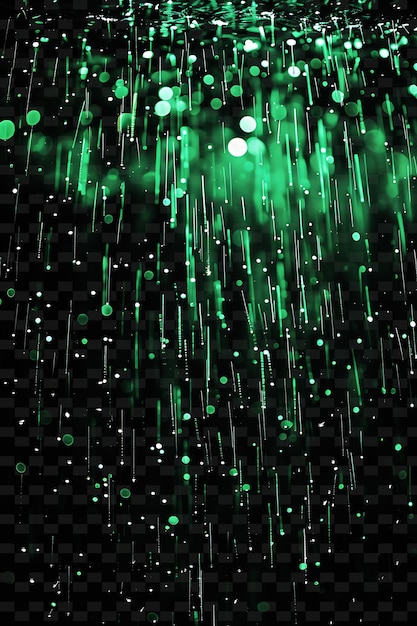 PSD bioluminescent shining rain with luminescent droplets and gr png neon light effect y2k collection