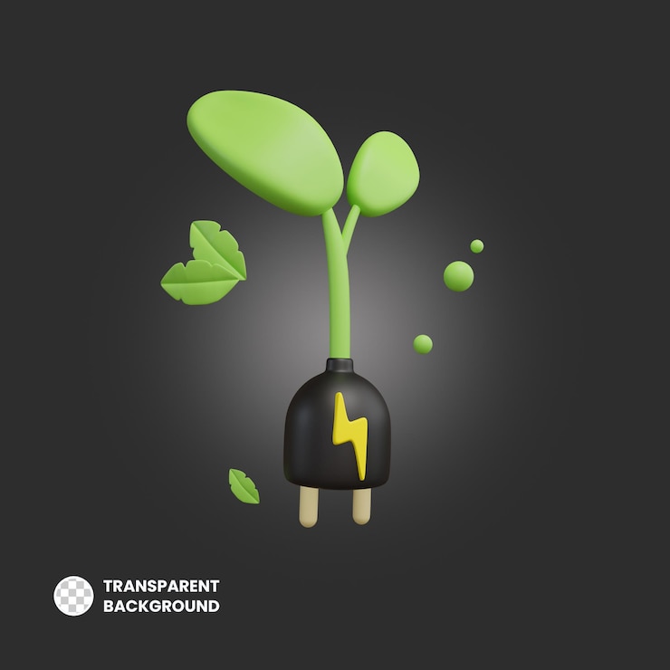 PSD biomassa-energie 3d groen energiepictogram