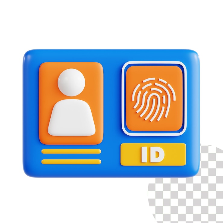 PSD биометрический идентификатор 3d иллюстрация