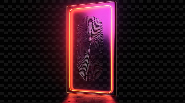 PSD biometric sign with a rectangular board sleek biometric fram y2k shape creative signboard decor