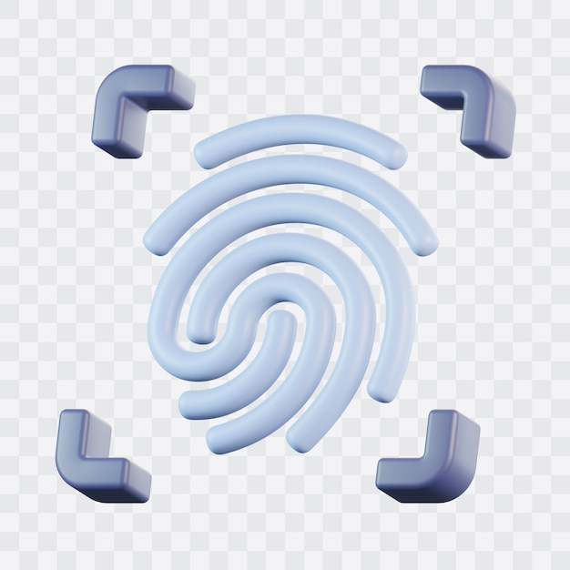 Biometrische 3d-icone van vingerafdrukken