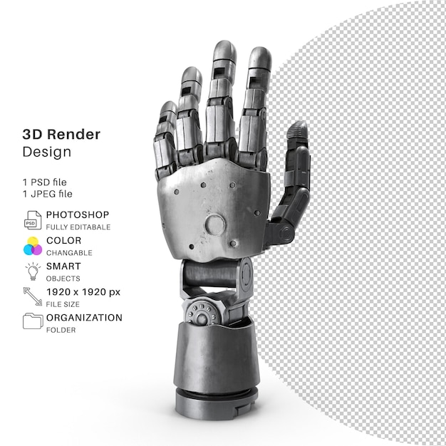 Bionic hand 3d modeling psd file realistic hand